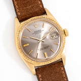 1965 Vintage Rolex Datejust Ref. 1607 Bark Bezel in Solid 18k Yellow Gold (# 14709)