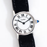 1980's Vintage Cartier Must De Ref. 21715 in .925 Sterling Silver Ladies Sized Watch (# 14722)