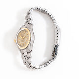 vintage rolex ladies watch dial shot, side view