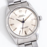 vintage rolex oyster perpetual dial shot, on its back
