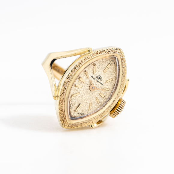 1970's Bucherer Ring Watch Yellow Gold Plated ( #14781)