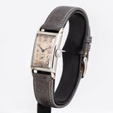 vintage bucherer rectangular watch dial shot, side view