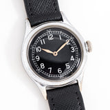 vintage bulova military ww dial shot, on its back