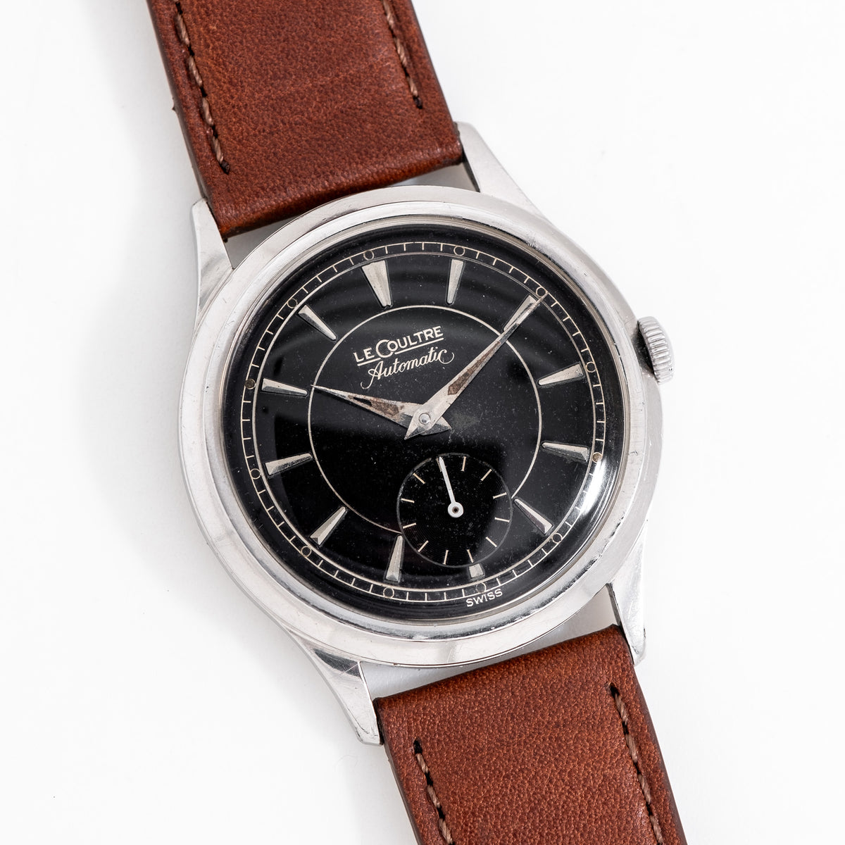 1950 s Vintage LeCoultre Automatic Ref. E 328 Stainless Steel Watch Second Time Around Watch Company