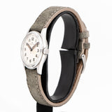 another angle of the rolex with the crown towards the viewer
