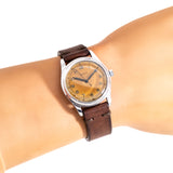 wrist shot, close up of the doxa watch