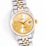 1972 Vintage Rolex Datejust Ref. 1600 Two-Tone in 14k Yellow Gold & Stainless Steel (# 14529)