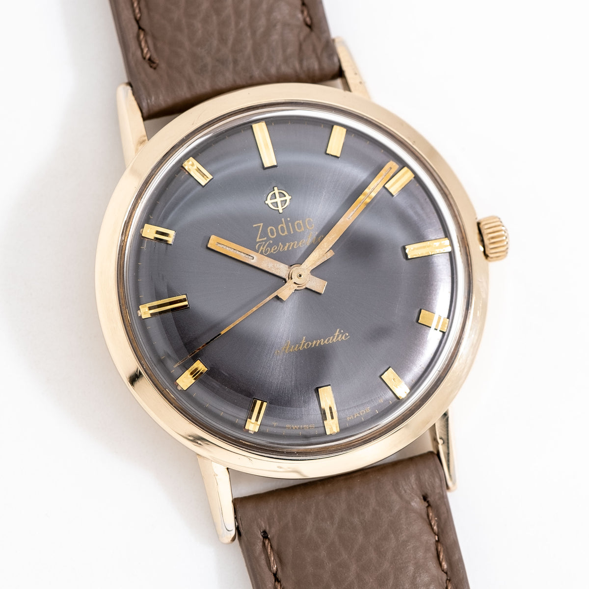 1960's Vintage Zodiac Hermetic 10k Yellow Gold Filled Watch #15561)