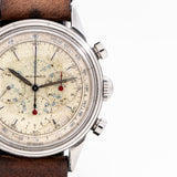 vintage movado chronograph dial close up shot