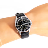 elgin submariner watch wrist shot, close up