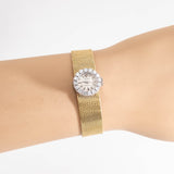1970's Vintage Ladies Rolex Precision Diamond Studded Watch in Solid 18k White & Yellow Gold (# 14744)