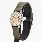 vintage waltham wwii watch dial shot, side angle