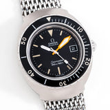 vintage omega seamaster auto dial shot, on its back