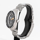 vintage omega seamaster auto dial shot, side view