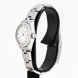 1977 vintage ladies rolex date watch dial shot, side view