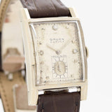 1940's Vintage Gruen Curvex Precision 14k Solid White Gold Watch (# 14466)