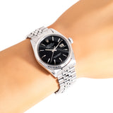 1971 Vintage Rolex Datejust Ref. 1601 Black Dial in 14k White Gold & Stainless Steel (# 16049)