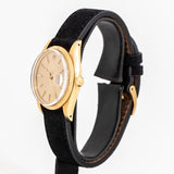 vintage rolex date automatic yg ww, side of the case with crown view