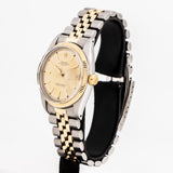 vintage rolex datejust two tone, side of the case with crown