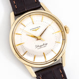 vintage longines flagship watch dial shot, on its back