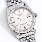 vintage rolex datejust linen dial shot, on its back