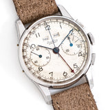 vintage breitling datora calendar watch dial shot, on its back