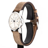 vintage breitling datora calendar watch dial shot, side view