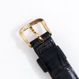 vintage omega chronometer wristwatch clasp shot, close up