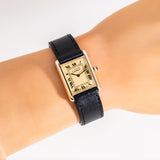 1990's Cartier Tank Must De 18k Yellow Gold Plated over Sterling Silver Watch (# 15475)