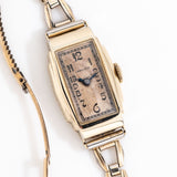 vintage hamilton ladies watch dial shot, on its back