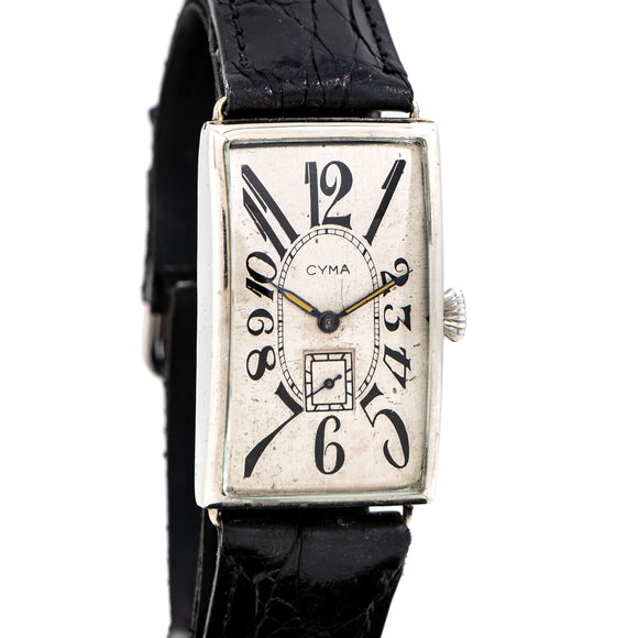 vintage cyma rectangular watch dial shot