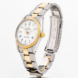 vintage rolex date automatic two tone ww, side view with crown