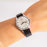 lecoultre power reserve watch wrist shot, close up