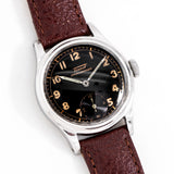 vintage tissot military watch dial shot, on its back