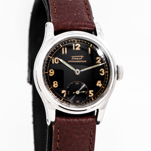 vintage tissot military watch dial shot