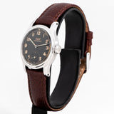 vintage tissot military watch dial shot, side view