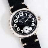 vintage rolex sterling silver watch dial shot, on its back