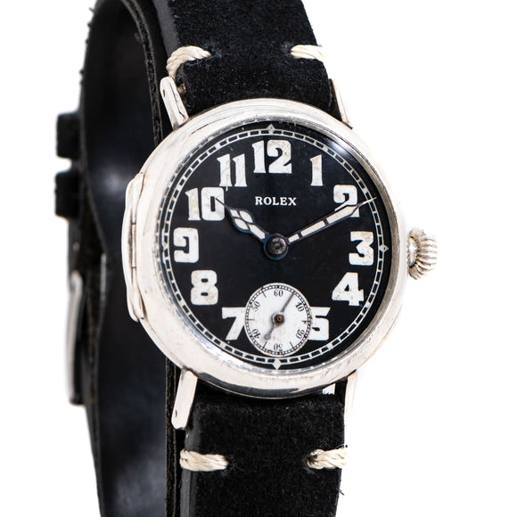 vintage rolex sterling silver watch dial shot