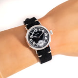 vintage rolex sterling silver watch wrist shot, close up