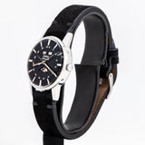 vintage zodiac moonphase watch dial shot, side view