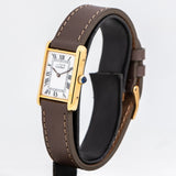 vintage cartier tank must de white dial shot, side view