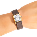 vintage cartier tank must de white wrist shot
