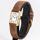 vintage cartier tank must de white dial shot, side view
