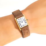 vintage cartier tank must de white wrist shot