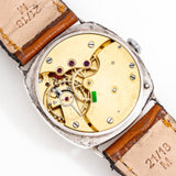vintage longines cushion watch movement shot