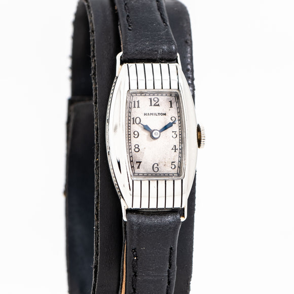 vintage hamilton ladies watch dial shot