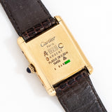 cartier tank brown dial shot, case back