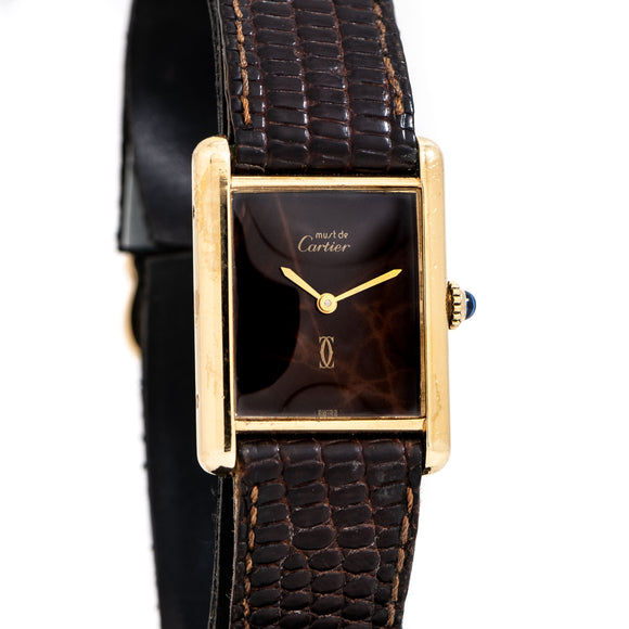 cartier tank brown dial shot