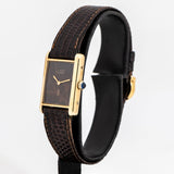 cartier tank brown dial shot, side view