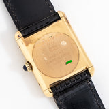 vintage cartier must de black dial case back shot